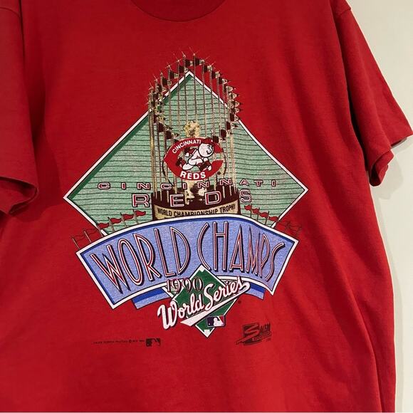 Vintage 1990 Cincinnati Reds World Series Champs Shirt - Picture 2 of 3